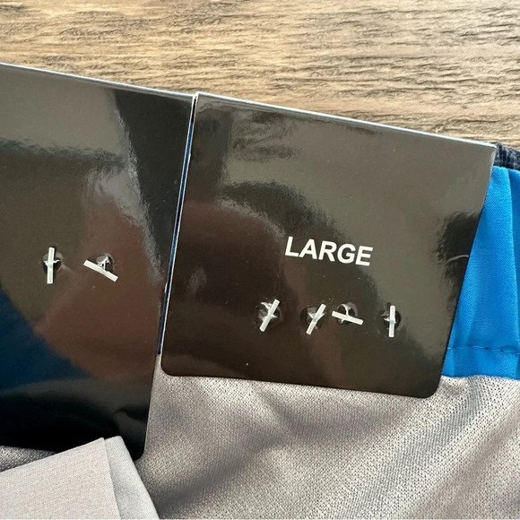 NWT Zeroxposur men’s Large Navy Blue Swim Shorts Lined UV Protection Trunks New - Picture 2 of 5